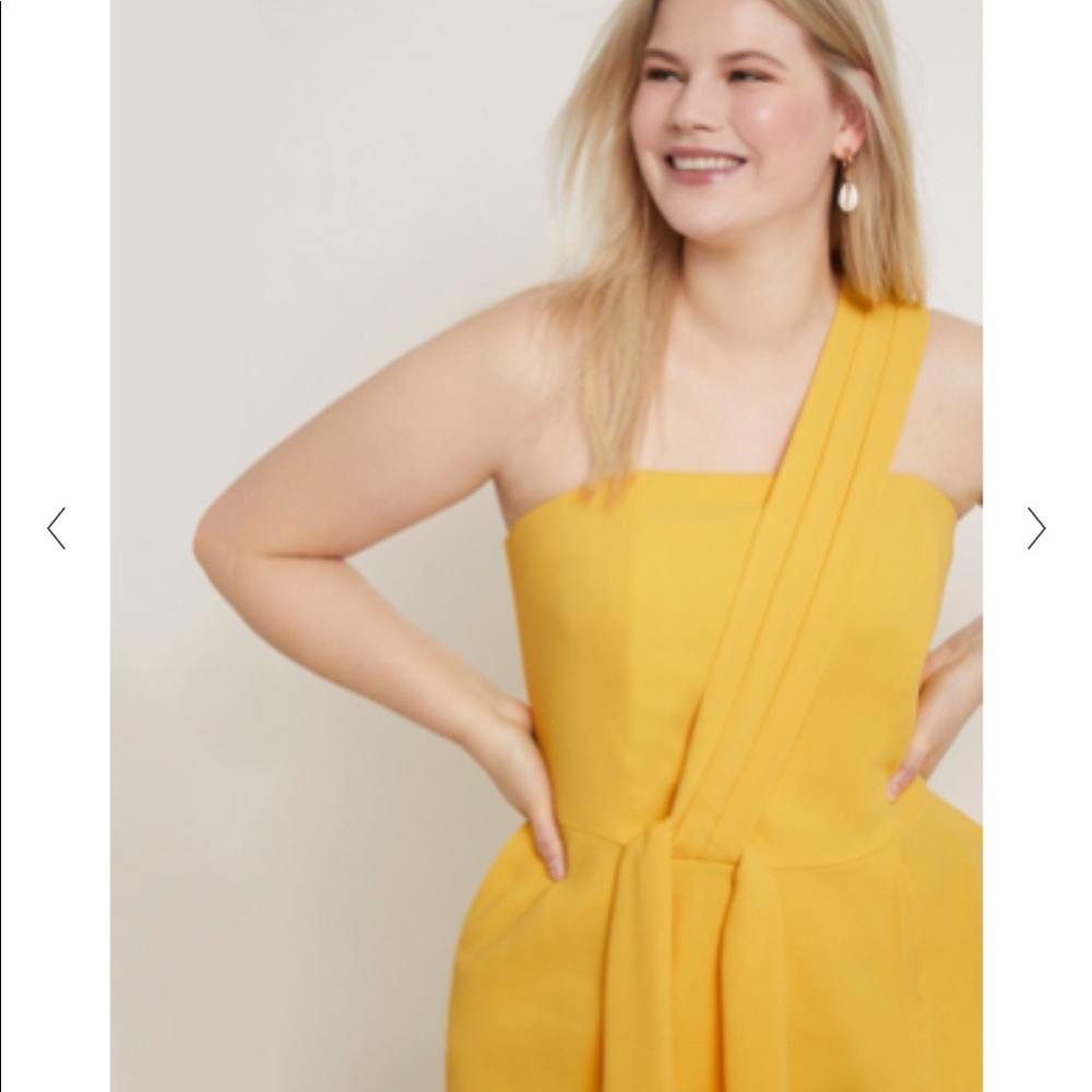 NEVER WORN | YELLOW ELOQUII ONE SHOULDER JUMPSUIT